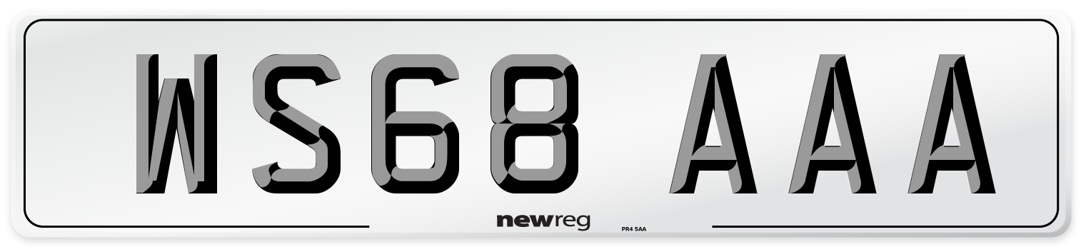 WS68 AAA Number Plate from New Reg